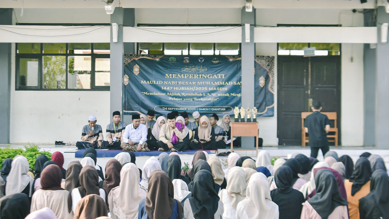Group of people gathered for an outdoor event