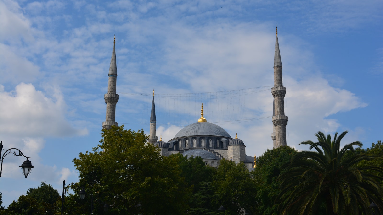 a view of a large building with many spires