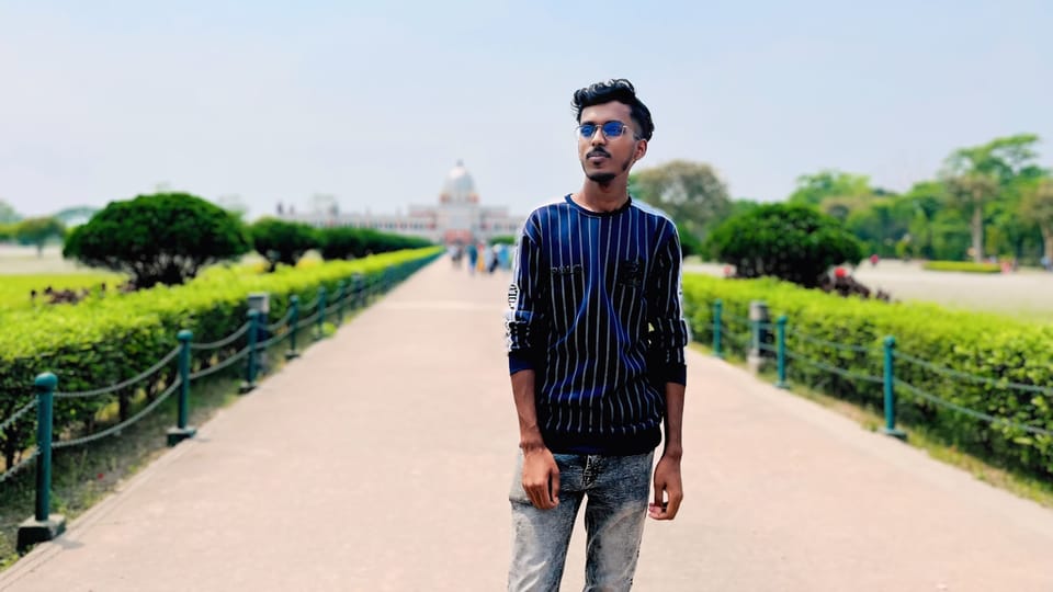 A man standing in the middle of a road